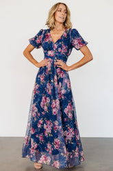 Ardley Maxi Dress | Navy + Pink Floral